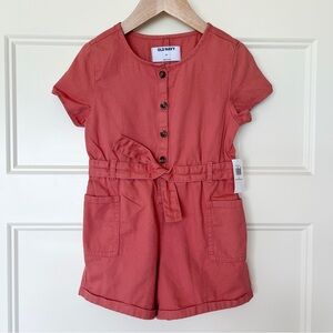 NWT Old Navy Short-Sleeve Tie Belt Utility Romper - 5T